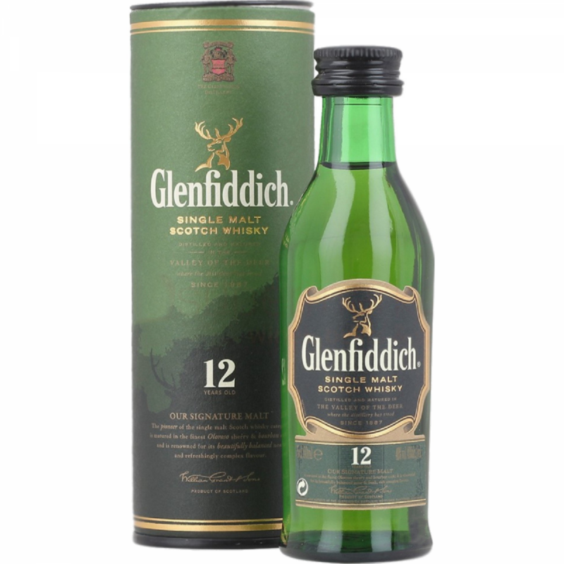 Glenfiddich 12 Years Single Malt Scotch 0.05 L DD.